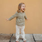 Baby Linen Shirt Camomile Olive Flower | Peter Jo