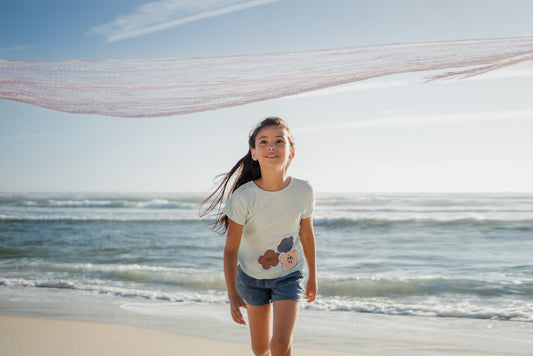 blue linen shorts